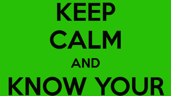 Green background with "Keep Calm and Know Your Rights" in black