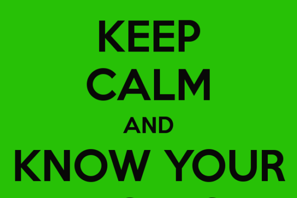 Green background with "Keep Calm and Know Your Rights" in black