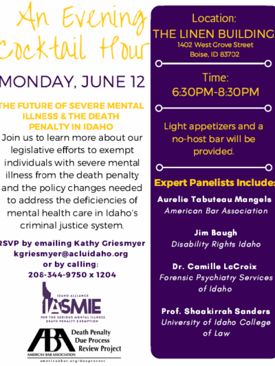 Invitation flyer for severe mental illness event