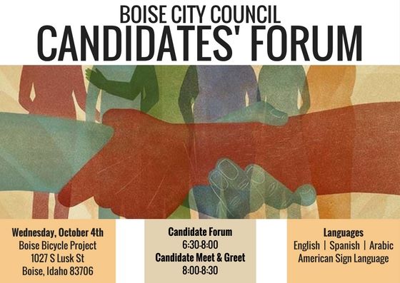 Boise City Council Candidates' Forum flyer