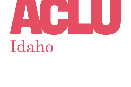 ACLU is boldened against a white background with "Idaho" below it, in regular font.