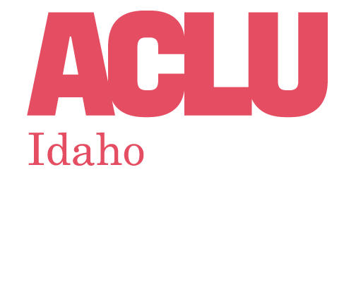 ACLU is boldened against a white background with "Idaho" below it, in regular font.