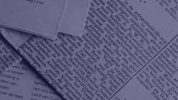 Graphic with blue tinted newspaper