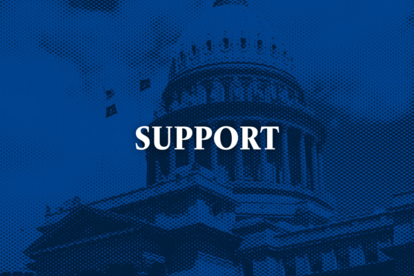 Blue image of the Idaho capitol with text "support"