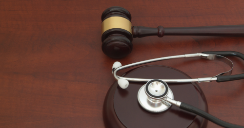 Gavel and a stethoscope