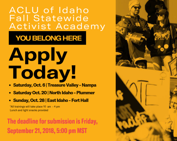 Aclu Statewide Activist Academy Fall 2018 Aclu Of Idaho