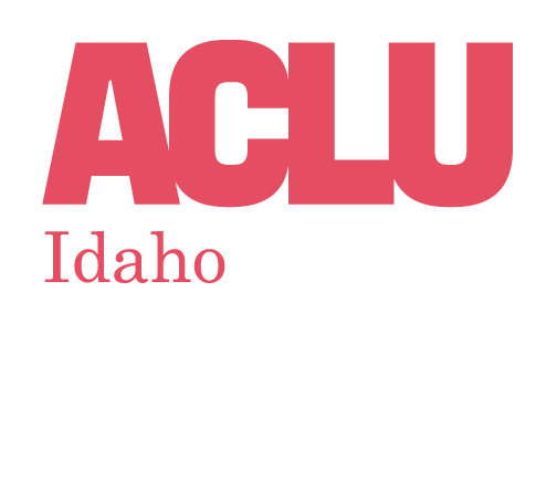 ACLU is boldened against a white background with "Idaho" below it, in regular font.